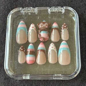 Hand painted “Monkey Around” Press-On Nails